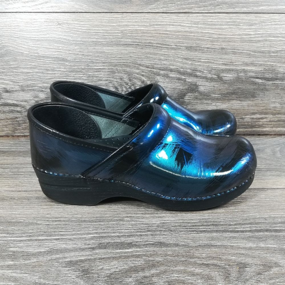 Dansko Leather Professional Clogs Blue Shadow 10